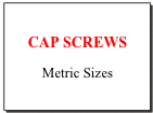 CAP SCREWS

Metric Sizes